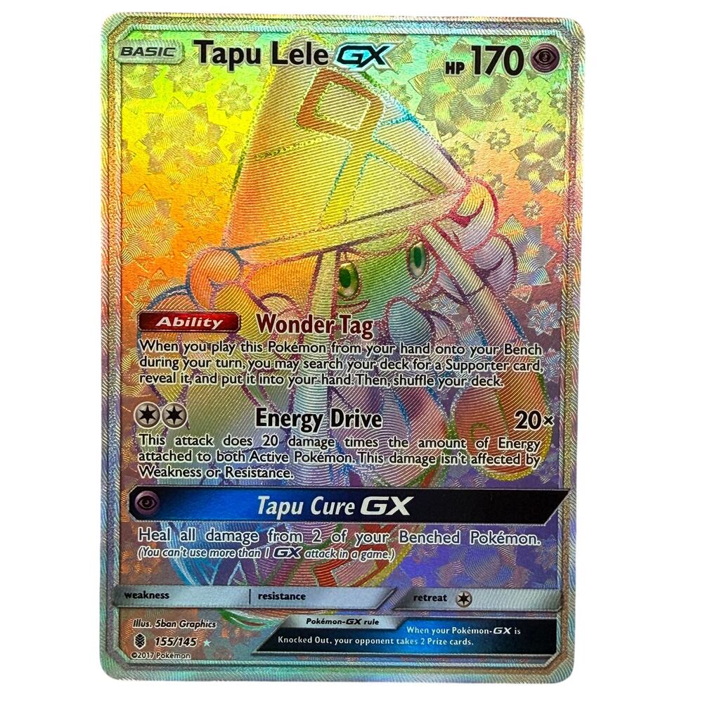 Pokémon Tapu Lele GX 155/145 Guardians Rising 2017 Secret Rainbow Rare NM-MT
